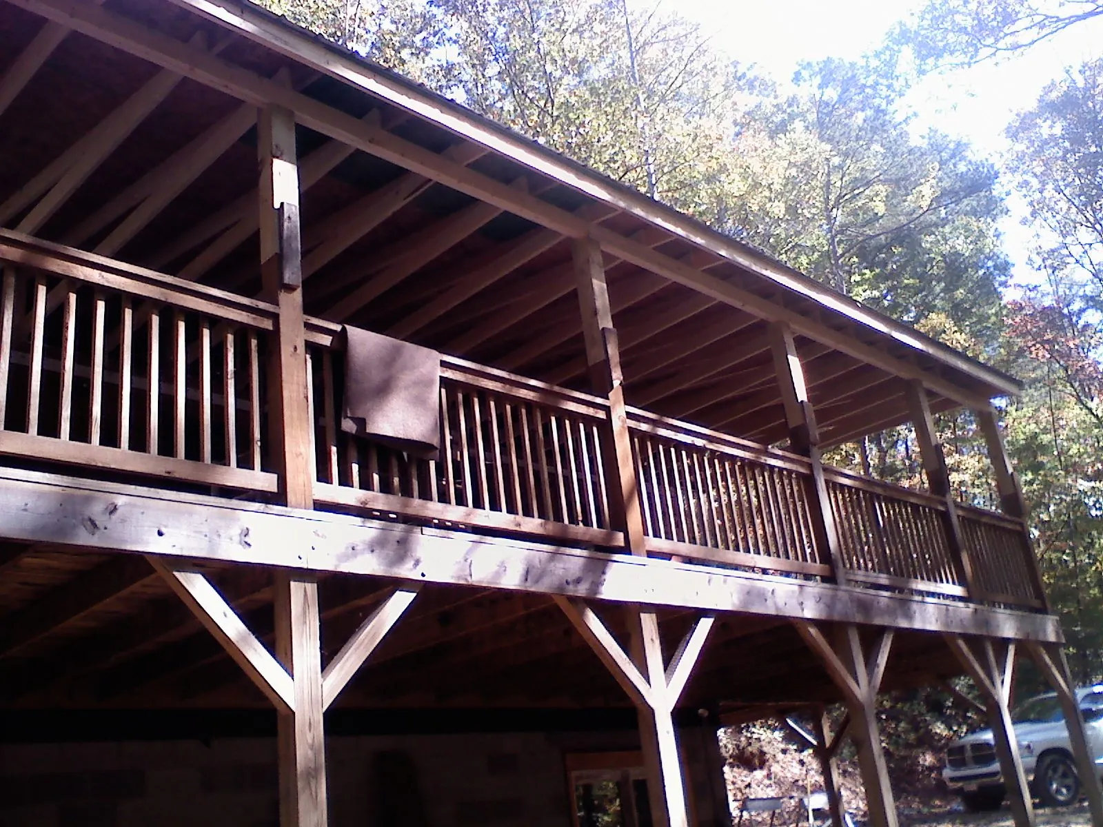 Timber framing under a new elevated porch and deck — Roof Leak Repair in New Holland by Roofing Brothers
